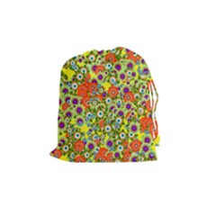 Flower Bomb 8 Drawstring Pouch (medium) by PatternFactory