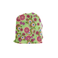 Flower Bomb 6 Drawstring Pouch (medium) by PatternFactory