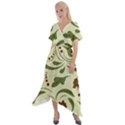 Folk flowers pattern  Cross Front Sharkbite Hem Maxi Dress View1