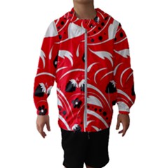 Folk Flowers Pattern  Kids  Hooded Windbreaker by Eskimos