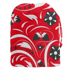 Folk Flowers Pattern  Drawstring Pouch (3xl) by Eskimos