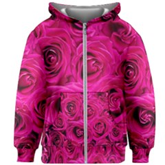 Pink-flowers-roses-background Kids  Zipper Hoodie Without Drawstring by Sapixe