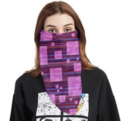 Squares-purple-stripes-texture Face Covering Bandana (triangle) by Sapixe
