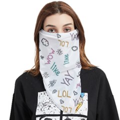 Doodle Pattern Face Covering Bandana (triangle) by Sapixe