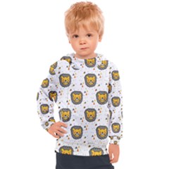 Lion Heads Pattern Design Doodle Kids  Hooded Pullover by Sapixe
