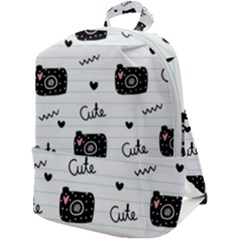 Cute Cameras Doodles Hand Drawn Zip Up Backpack by Sapixe