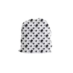 Sketchy Style Black Birds Motif Pattern Drawstring Pouch (small) by dflcprintsclothing