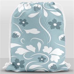 Folk Flowers Pattern Floral Surface Design Seamless Pattern Drawstring Bag (large) by Eskimos