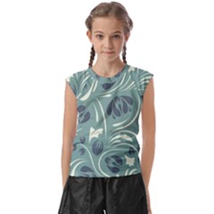 Folk Flowers Pattern Floral Surface Design Seamless Pattern Kids  Raglan Cap Sleeve Tee by Eskimos