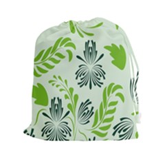 Folk Flowers Pattern Floral Surface Design Seamless Pattern Drawstring Pouch (2xl) by Eskimos