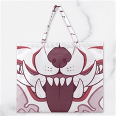 Kitsune Mask Zipper Large Tote Bag by mindnmint
