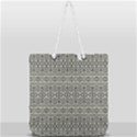 Abstract Silver Ornate Decorative Pattern Full Print Rope Handle Tote (Large) View2