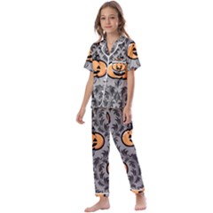 Pumpkin Pattern Kids  Satin Short Sleeve Pajamas Set by NerdySparkleGoth