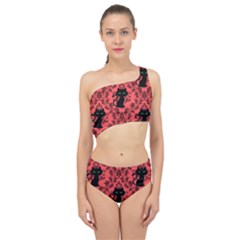 Cat Pattern Spliced Up Two Piece Swimsuit by NerdySparkleGoth