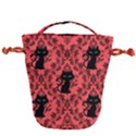 Cat Pattern Drawstring Bucket Bag View2