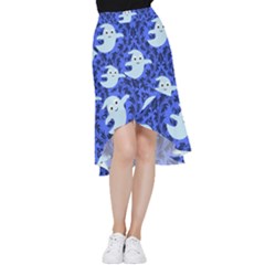 Ghost Pattern Frill Hi Low Chiffon Skirt by NerdySparkleGoth