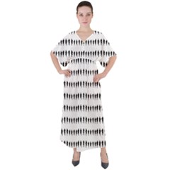 Athletic Running Graphic Silhouette Pattern V-neck Boho Style Maxi Dress by dflcprintsclothing