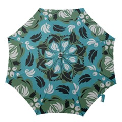 Folk Flowers Pattern Floral Surface Hook Handle Umbrellas (small) by Eskimos
