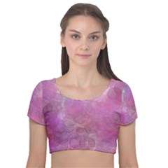 Bubbles Velvet Short Sleeve Crop Top  by kiernankallan