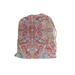 Summer Patterns Drawstring Pouch (large) by kaleidomarblingart