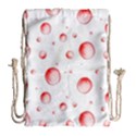 Red Drops On White Background Drawstring Bag (Large) View2