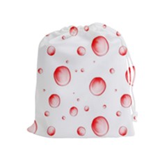Red Drops On White Background Drawstring Pouch (xl) by SychEva