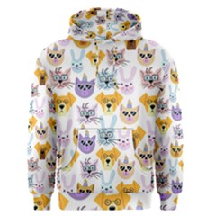 Funny Animal Faces With Glasses On A White Background Men s Core Hoodie by SychEva