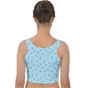 Cute Kawaii dogs pattern at sky blue Velvet Crop Top View2