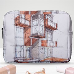 Rag-flats-onion-flats-llc-architecture-drawing Graffiti-architecture Make Up Pouch (large) by Sudhe