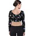 Pastel Goth Witch Velvet Long Sleeve Crop Top View2
