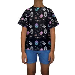 Pastel Goth Witch Kids  Short Sleeve Swimwear by NerdySparkleGoth