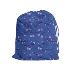 Branches With Peach Flowers Drawstring Pouch (xl) by SychEva