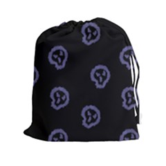 Purple Skulls On Dark Background Drawstring Pouch (2xl) by SychEva