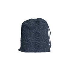Blue Stripes On Dark Background Drawstring Pouch (small) by SychEva