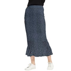 Blue Stripes On Dark Background Maxi Fishtail Chiffon Skirt by SychEva