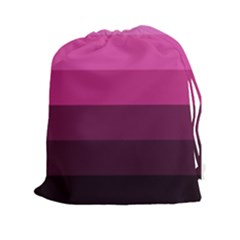 Pink Gradient Stripes Drawstring Pouch (2xl) by Dazzleway