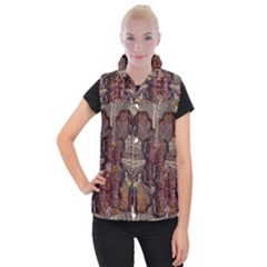 Abstract-design-backdrop-pattern Women s Button Up Vest by Sudhe