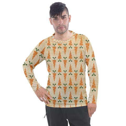 Pattern-carrot-pattern-carrot-print Men s Pique Long Sleeve Tee by Sudhe