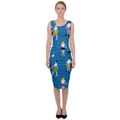Girls Walk With Their Dogs Sleeveless Pencil Dress by SychEva