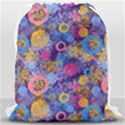 Multicolored Splashes And Watercolor Circles On A Dark Background Drawstring Bag (Large) View2