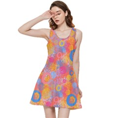 Multicolored Splashes And Watercolor Circles On A Dark Background Inside Out Racerback Dress by SychEva