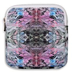 Abstract Waves-mixed Media Mini Square Pouch by kaleidomarblingart