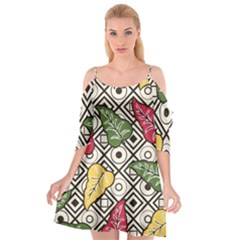 Leaves Foliage Batik Seamless Cutout Spaghetti Strap Chiffon Dress by Amaryn4rt