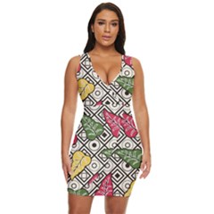 Leaves Foliage Batik Seamless Draped Bodycon Dress by Amaryn4rt