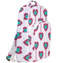Red Hearts On A White Background Double Compartment Backpack View2