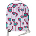 Red Hearts On A White Background Double Compartment Backpack View3
