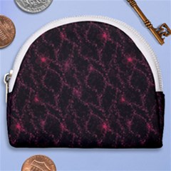 Pink Abstract Flowers With Splashes On A Dark Background  Abstract Print Horseshoe Style Canvas Pouch by SychEva