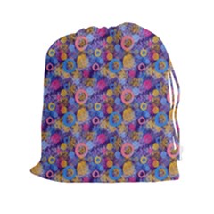Multicolored Circles And Spots Drawstring Pouch (2xl) by SychEva