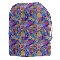 Multicolored Circles And Spots Drawstring Pouch (3xl) by SychEva