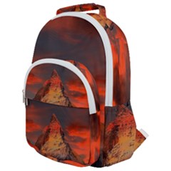 Switzerland-zermatt-mountains-snow- Rounded Multi Pocket Backpack by Amaryn4rt